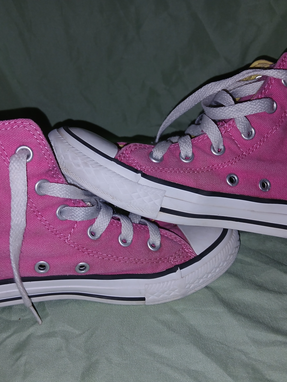 Converse Pink Canvas High-Top Sneakers Youth 1 Pink Star